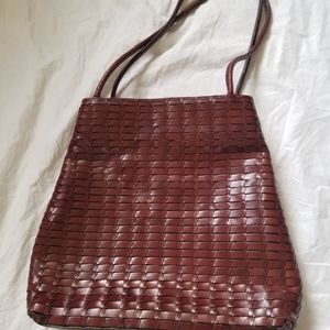 Fossil braided brown leather purse